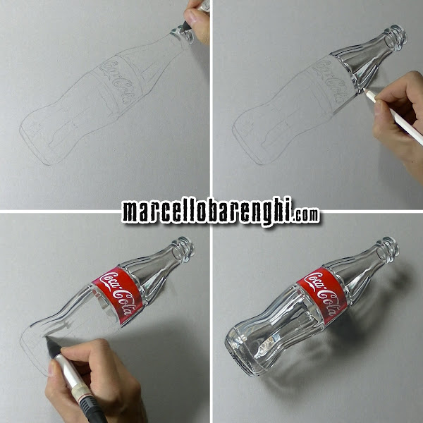 600x600 Art, Drawing An Empty Glass Bottle Of Coca Cola - Coca Cola Bottle Drawing