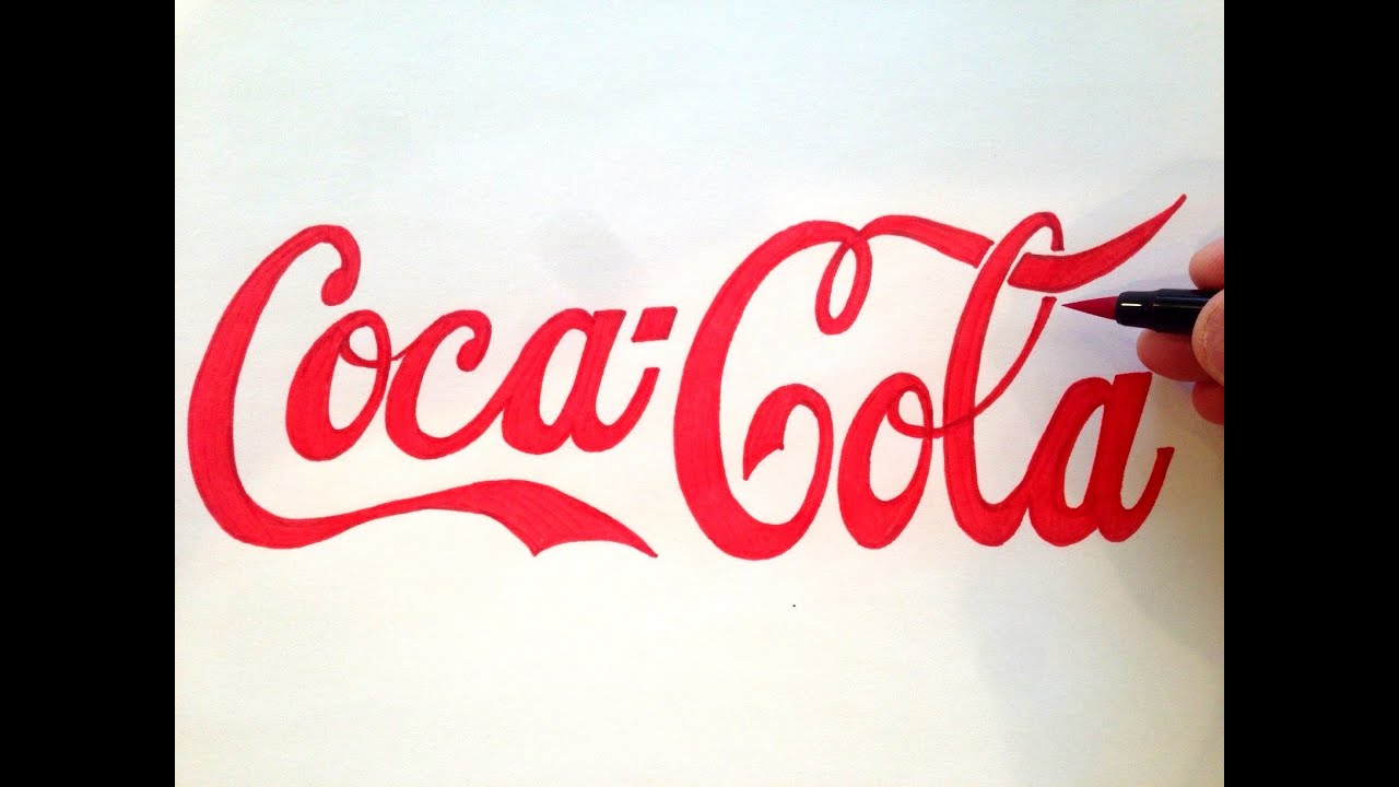 1280x720 How To Draw The Coca Cola Logo Freehand - Coca Cola Drawing