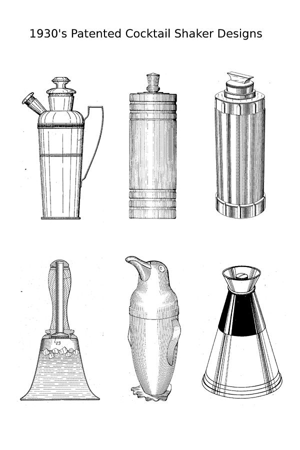 600x900 cocktail shaker patents drawing - Cocktail Drawing