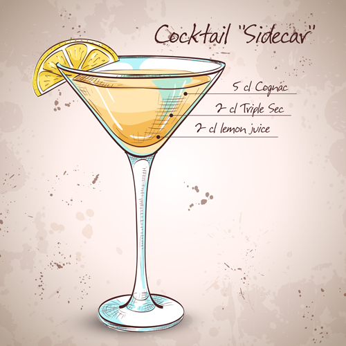 500x500 cocktail poster hand drawing vectors free download - Cocktail Drawing