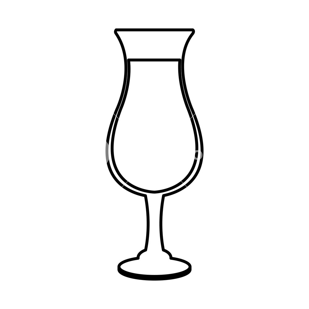 1000x1000 cocktail glass icon isolated drawing in white background vector - Cocktail Drawing
