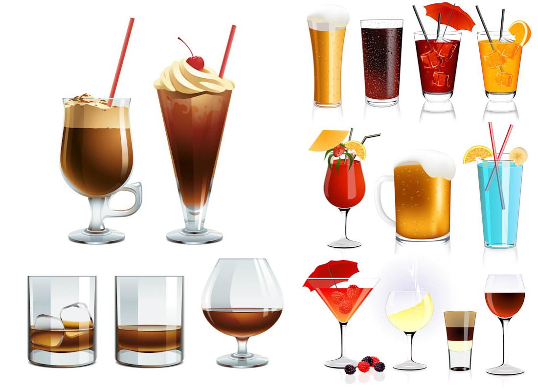 1100x800 best free cocktails drinks vector drawing - Cocktail Drawing