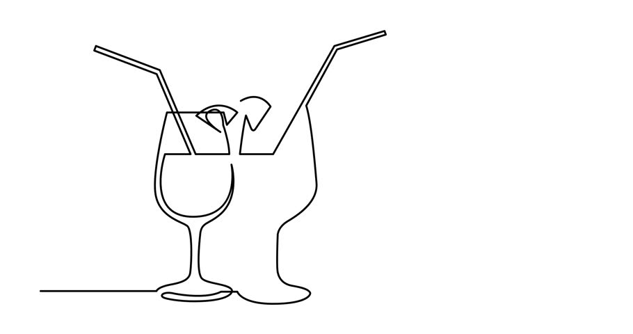 910x480 cocktail glass draw stock video footage - Cocktail Glass Drawing