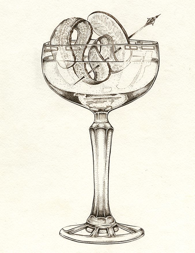 677x876 bar drawings cocktail illustration, tattoo - Cocktail Glass Drawing