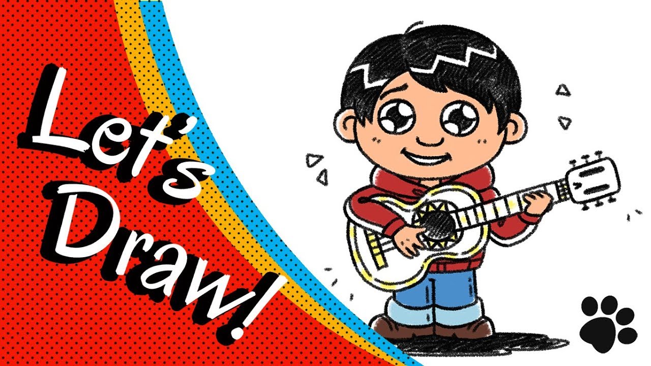 1280x720 how to draw miguel with guitar from coco step - Coco Drawing