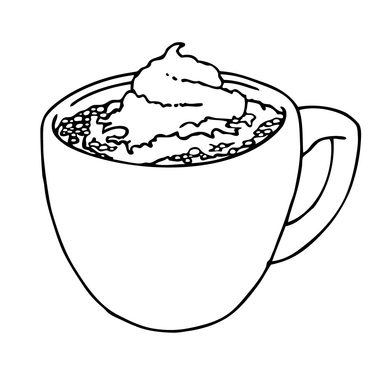 1200x1200 hot chocolate drawing mug coloring - Cocoa Drawing