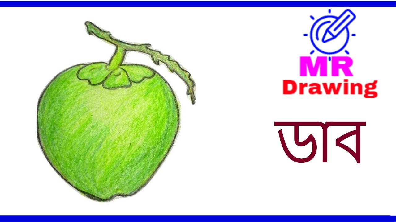 1280x720 how to draw a green coconut step - Coconut Drawing