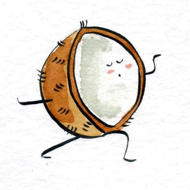 640x640 coconut doing yoga - Coconut Drawing