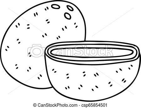 450x346 quirky line drawing cartoon coconut line drawing quirky cartoon - Coconut Line Drawing