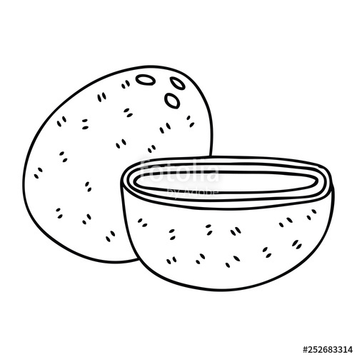 500x500 quirky line drawing cartoon coconut stock image and royalty free - Coconut Line Drawing