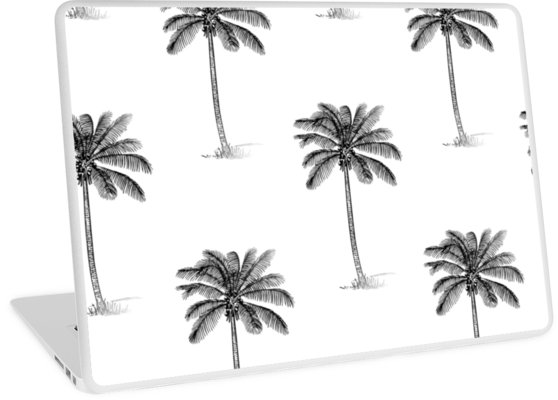 558x400 coconut palm trees line drawing pattern laptop skins - Coconut Line Drawing