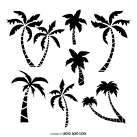 200x200 Coconut Palm Tree Free Vector Graphic Art Free Download - Coconut Palm Tree Drawing