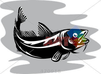 340x251 Stock Illustration Of Cartoon Drawing Of Cod Fish Black White - Cod Drawing