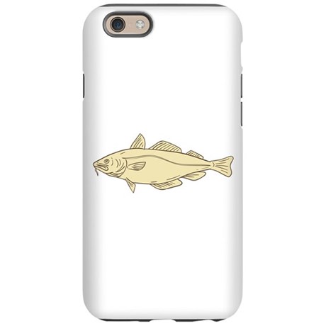 460x460 Atlantic Cod Fish Drawing Iphone Tough Case - Cod Fish Drawing