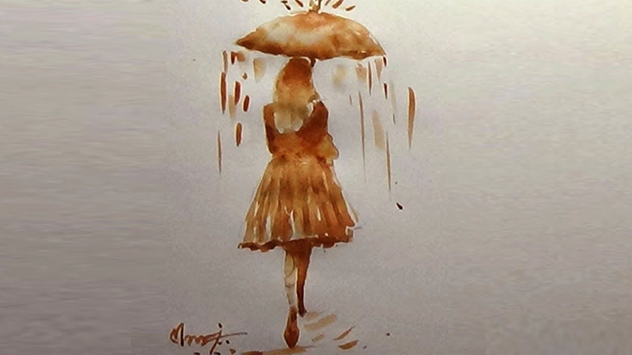 1280x720 Coffee Art Watercolor Painting Easy Art For Beginners - Coffee Art Drawing