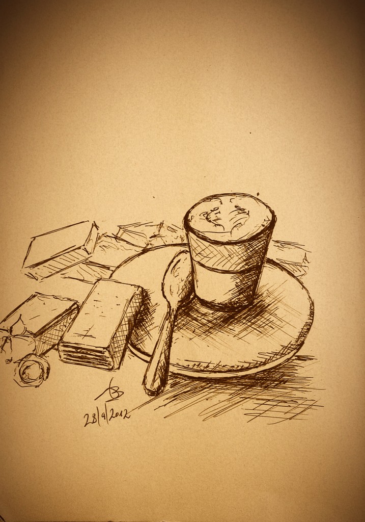 717x1024 Coffee Drawing Sketch Art Amit Sadik - Coffee Art Drawing