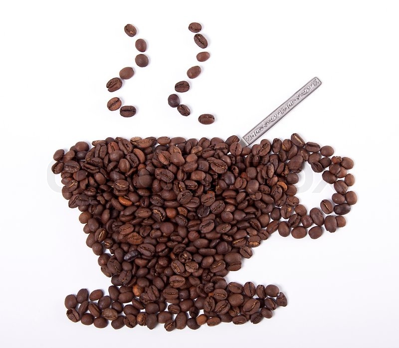 800x698 Coffee Cup With Spoon, Drawing Made Of Stock Photo Colourbox - Coffee Bean Drawing