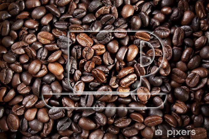 700x467 a coffee cup graphic drawing on coffee beans wallpaper sticker - Coffee Bean Drawing