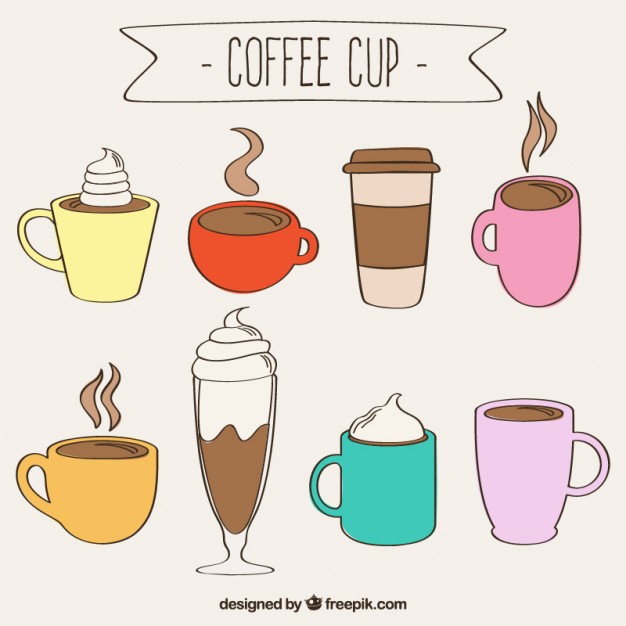 626x626 Hand Drawn Coffee Cups Vector Free Download - Coffee Cup Drawing