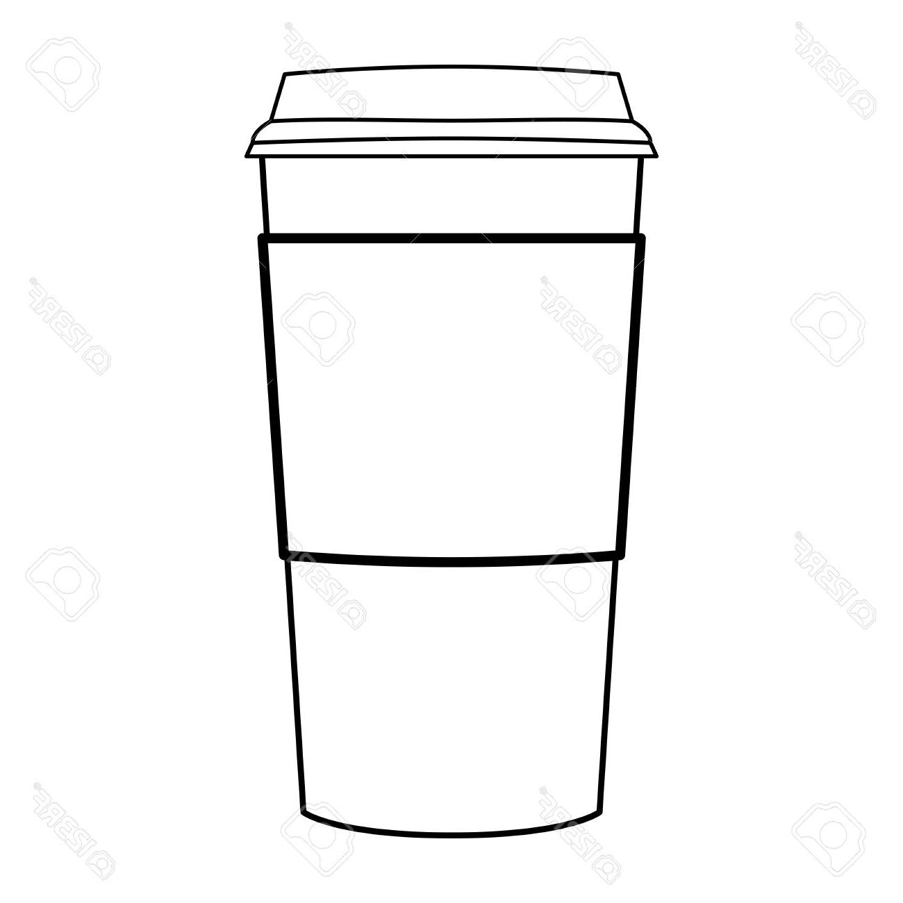 1300x1300 unique modern coffee cup outline vector drawing vector art library - Coffee Cup Drawing