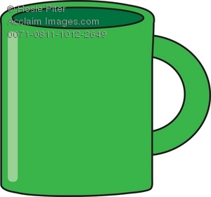 300x281 Drawing Of A Green Coffee Mug As A Royalty Free Clipart Illustration - Coffee Cup Drawing Free
