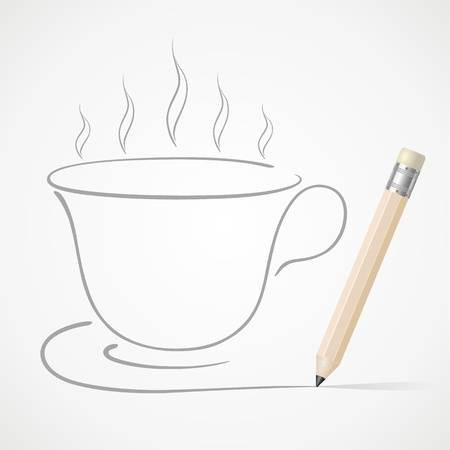 450x450 how to draw a coffee cup pencil drawing coffee cup royalty free - Coffee Cup Drawing Free