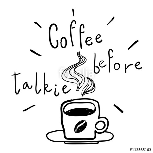 500x500 coffee before talkie line drawing doodles coffee cup vector - Coffee Cup Line Drawing