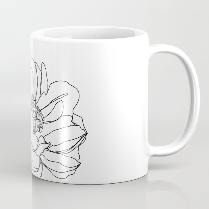 700x700 Single Flower Line Drawing - Coffee Cup Line Drawing