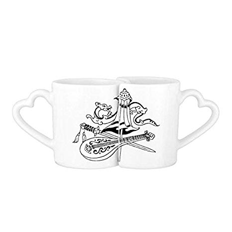 466x466 china chinese umbrella sword dragon chinese lute - Coffee Cup Line Drawing