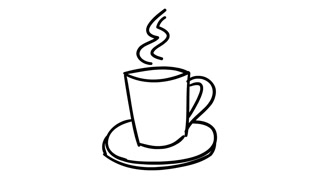 320x180 Hot Coffee Tea Cup Line Drawing Illustration Animation Trasnparent - Coffee Drawing