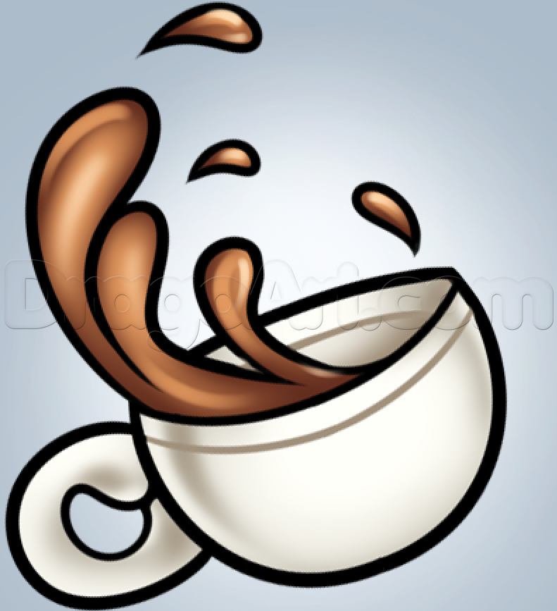 791x867 How To Draw Coffee, Step - Coffee Drawing Images