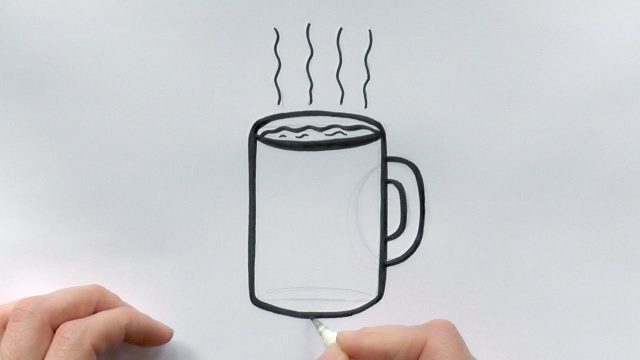 1280x720 How To Draw A Cartoon Cup Of Coffee - Coffee Drawing Images