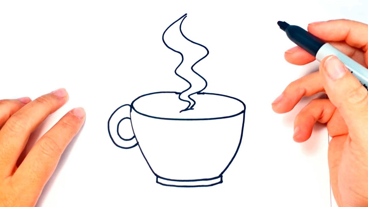 1280x720 how to draw a cup of coffee coffee cup easy draw tutorial - Coffee Drawing Images