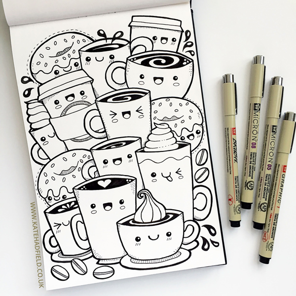 600x600 Kawaii Coffee' Free Colouring Page - Coffee Drawing Images