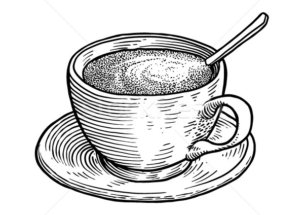 600x424 Coffee Cup Illustration, Drawing, Engraving, Ink, Line Art, Vector - Coffee Line Drawing