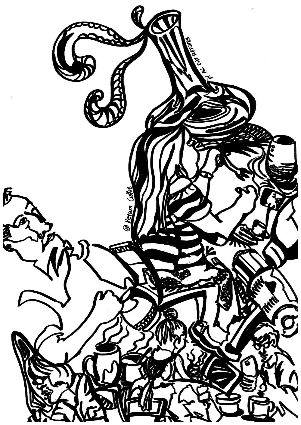 1000x1414 What Is 'one Line Sketch' - Coffee Line Drawing