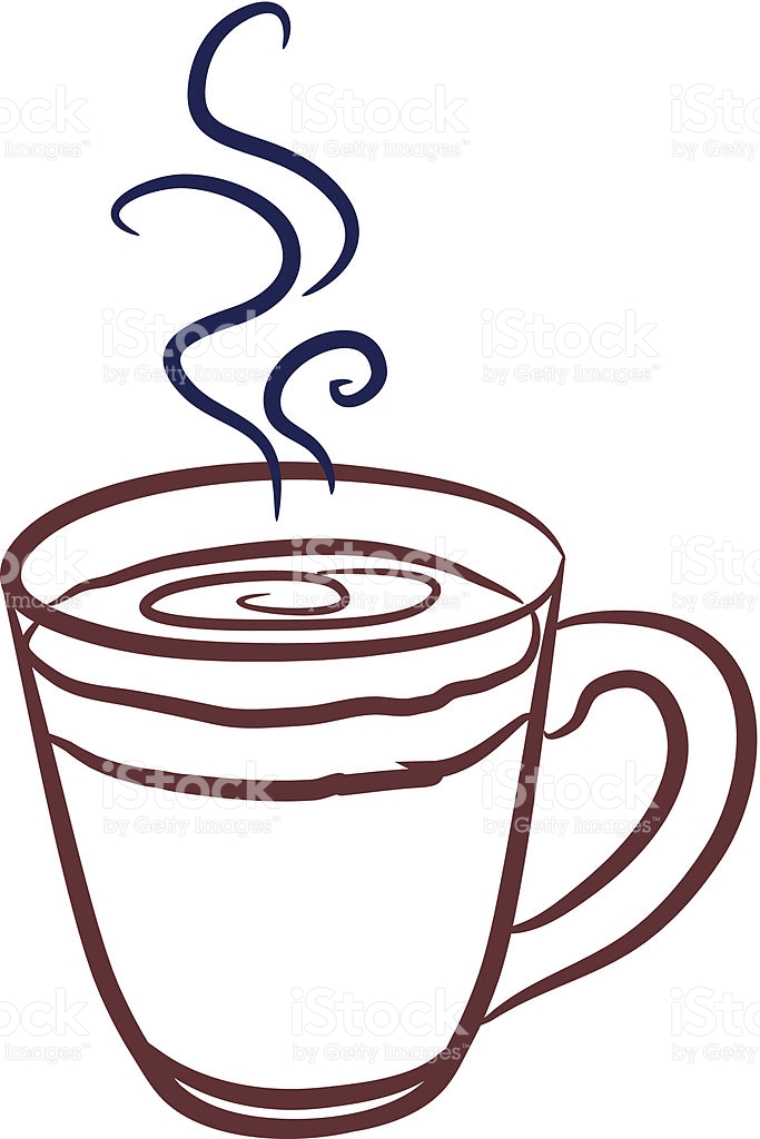 683x1024 Coffee Steam Outline Clipart - Coffee Line Drawing