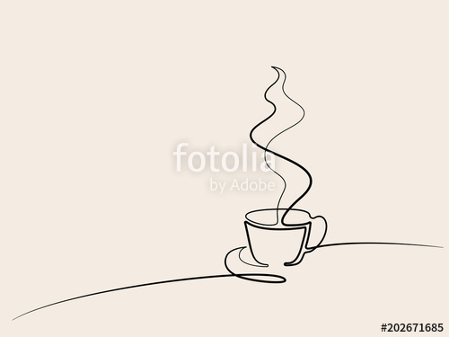 500x375 Continuous Line Drawing Of Cup Of Coffee Stock Photo And Royalty - Coffee Line Drawing