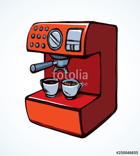 448x500 coffee maker vector drawing stock image and royalty free vector - Coffee Maker Drawing