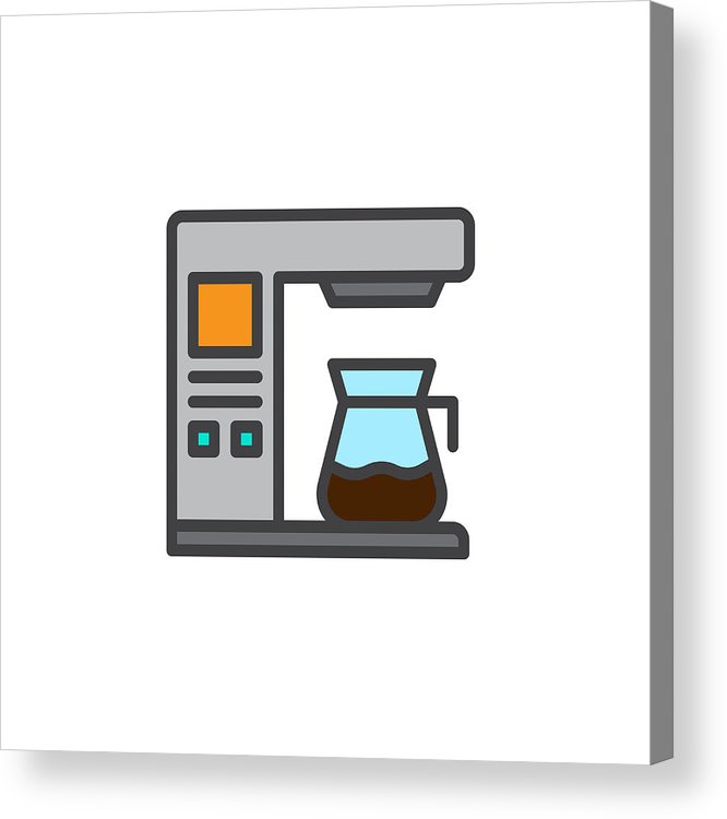 666x750 coffee maker machine filled outline icon acrylic print - Coffee Maker Drawing