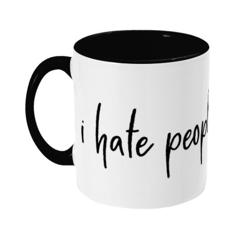 480x480 I Hate People Coffee Mug Lack And White Grumpy Cat Drawing - Coffee Mug Drawing