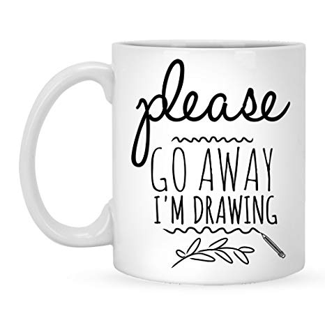 466x466 Please Go Away I'm Drawing - Coffee Mug Drawing