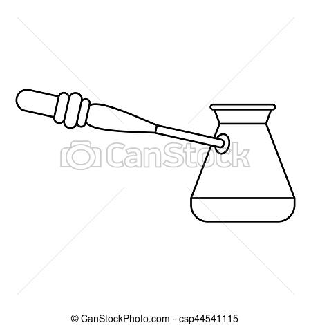 450x470 Traditional Turkish Coffee Pot Icon, Outline Style Clipart - Coffee Pot Drawing