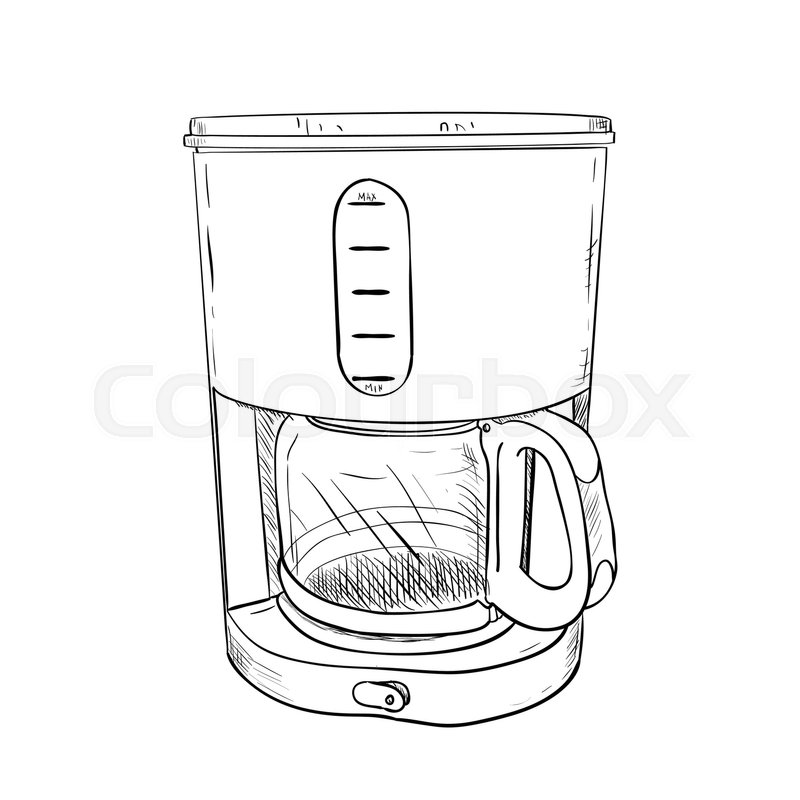 800x800 Vector Sketch Of Electric Coffee Stock Vector Colourbox - Coffee Pot Drawing