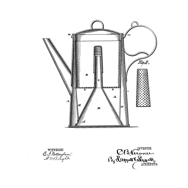 630x630 Coffee Pot Vintage Patent Drawing - Coffee Pot Drawing