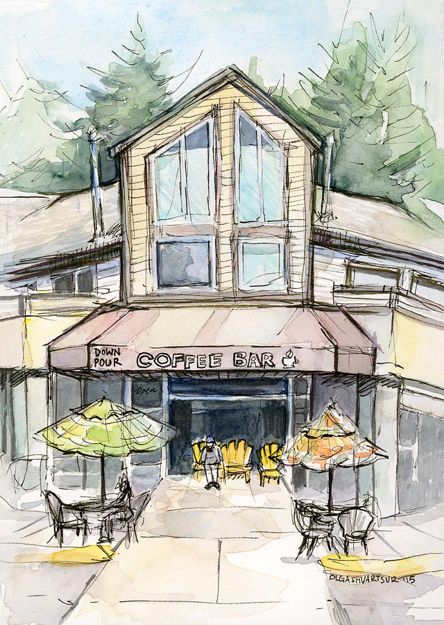 Coffee Shop Drawing at PaintingValley.com | Explore collection of