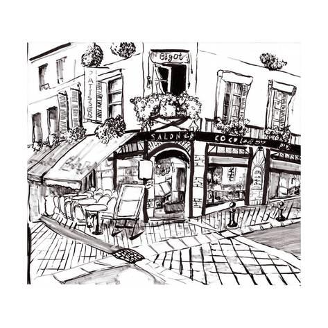 Coffee Shop Drawing at PaintingValley.com | Explore collection of ...