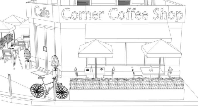 Coffee Shop Drawing Outside ~ Coffeehouse Building Cafe Exterior Bochicwasure 8409