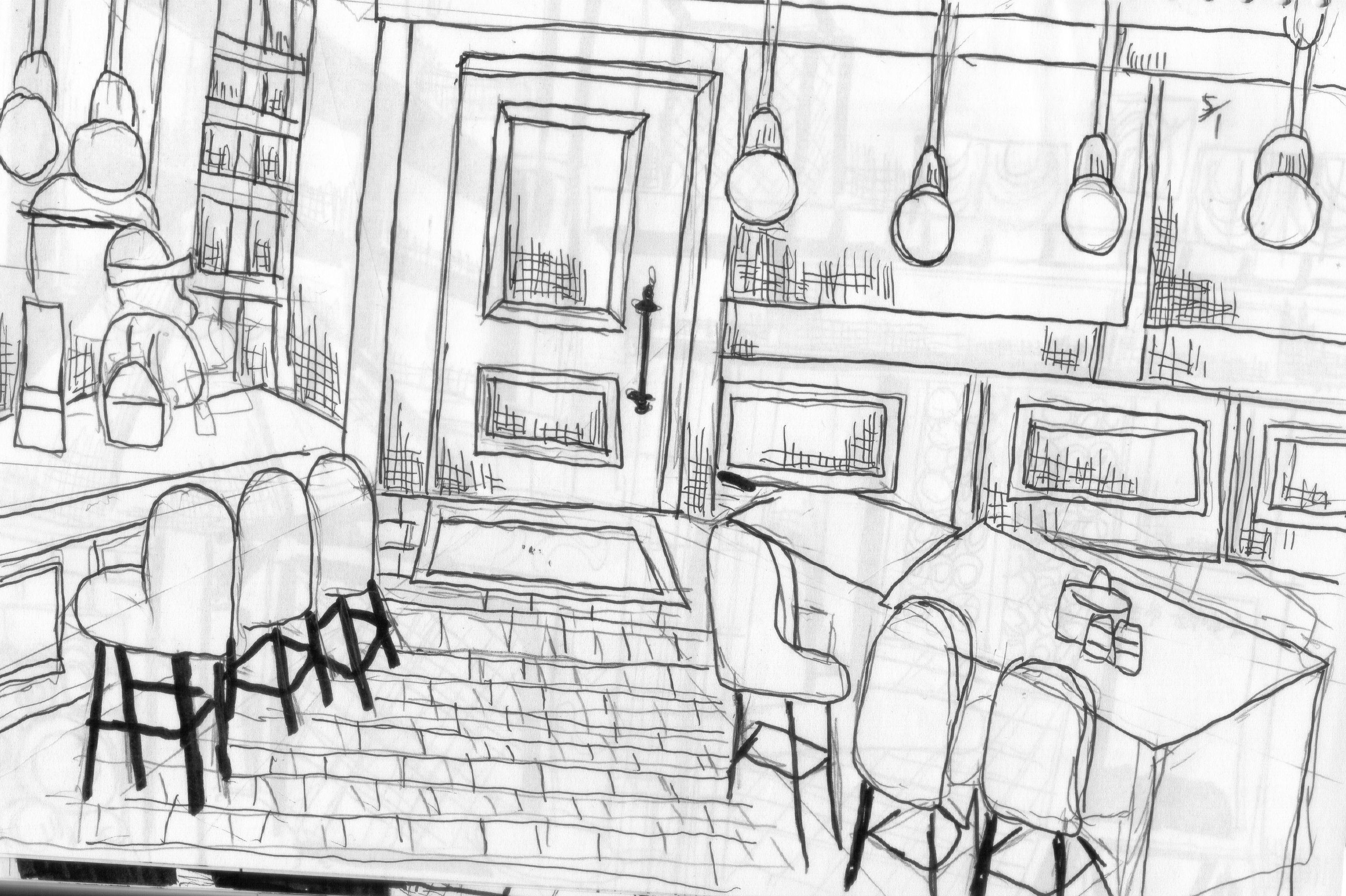 Coffee Shop Drawing at Explore collection of