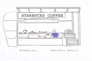 300x197 At Starbucks Drawing - Coffee Shop Drawing